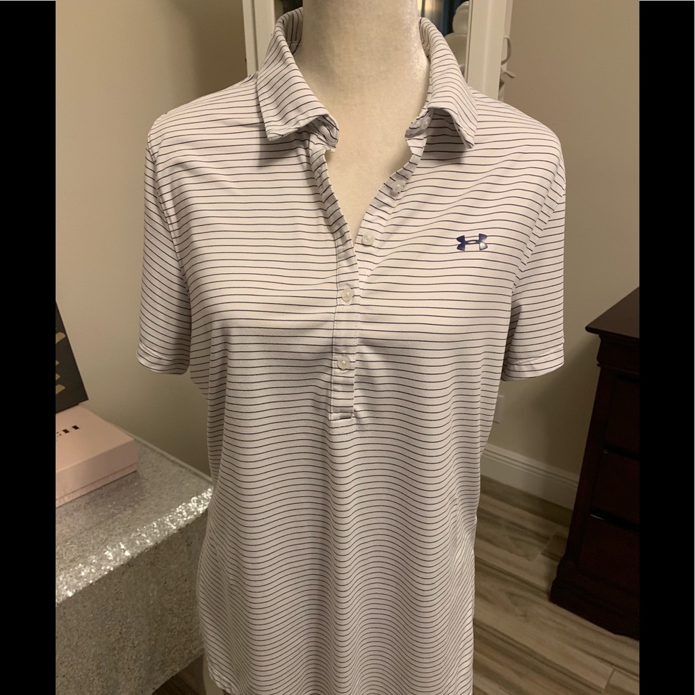 Under Armour women’s XL golf shirt blue/white